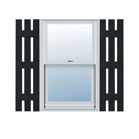 Ekena Millwork Lifetime Vinyl, TailorMade 3 Board Spaced (3 Batten), Board-n-Batten, Shutter Loks, LS3C12X06600BL, PR LS3C12X06600BL